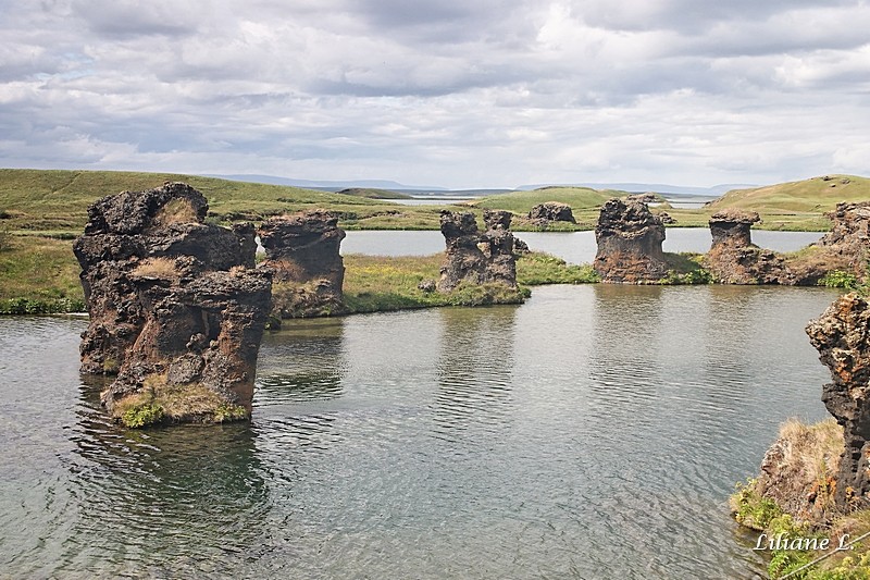 Vue sur le lac Myvatn depuis le bois d'Höfdï